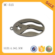MC515 Zinc alloy custom metal hang tag design